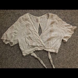 Cream wrap top